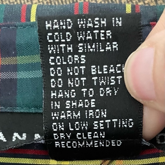 Vintage Anne Carson 100% Silk Wrap Top Holiday Green Red Gold Tartan Plaid - Picture 3 of 8